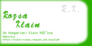 rozsa klain business card